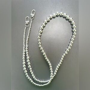 Silver ball crossbody phone chain